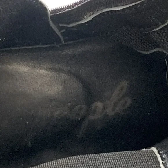 Free People Tristan Chelsea Lug Sole Boots Black Suede Chunky Heel Sz 9 Moto Emo - Picture 9 of 15